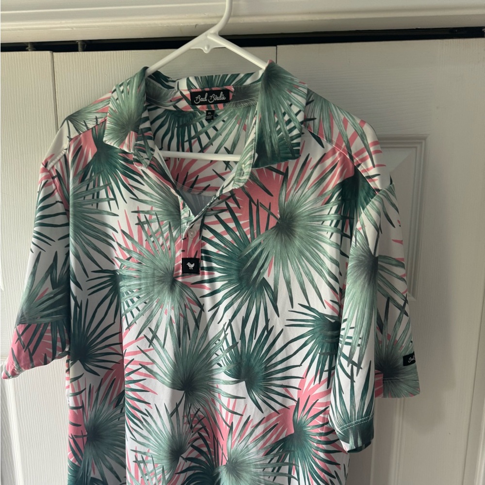 Bad Birdie pastel palm polo